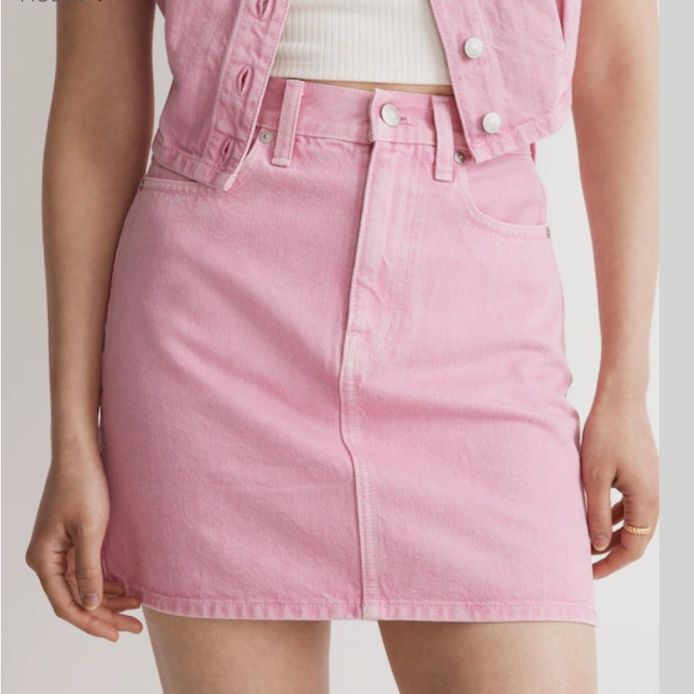 Madewell Denim Mini Skirt in Retro Pink